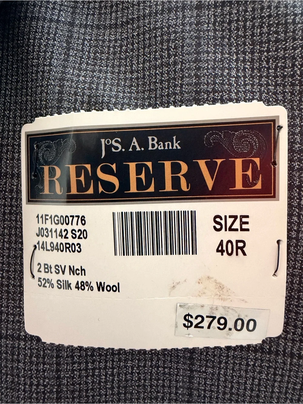 Jos. A. Bank Grey Windowpane Sport Coat